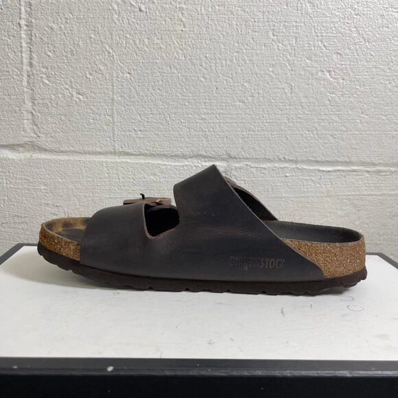 Birkenstock Arizona Black Leather Slide Sandals Slip On Womens 38 EU/7 US Narrow - Picture 5 of 10
